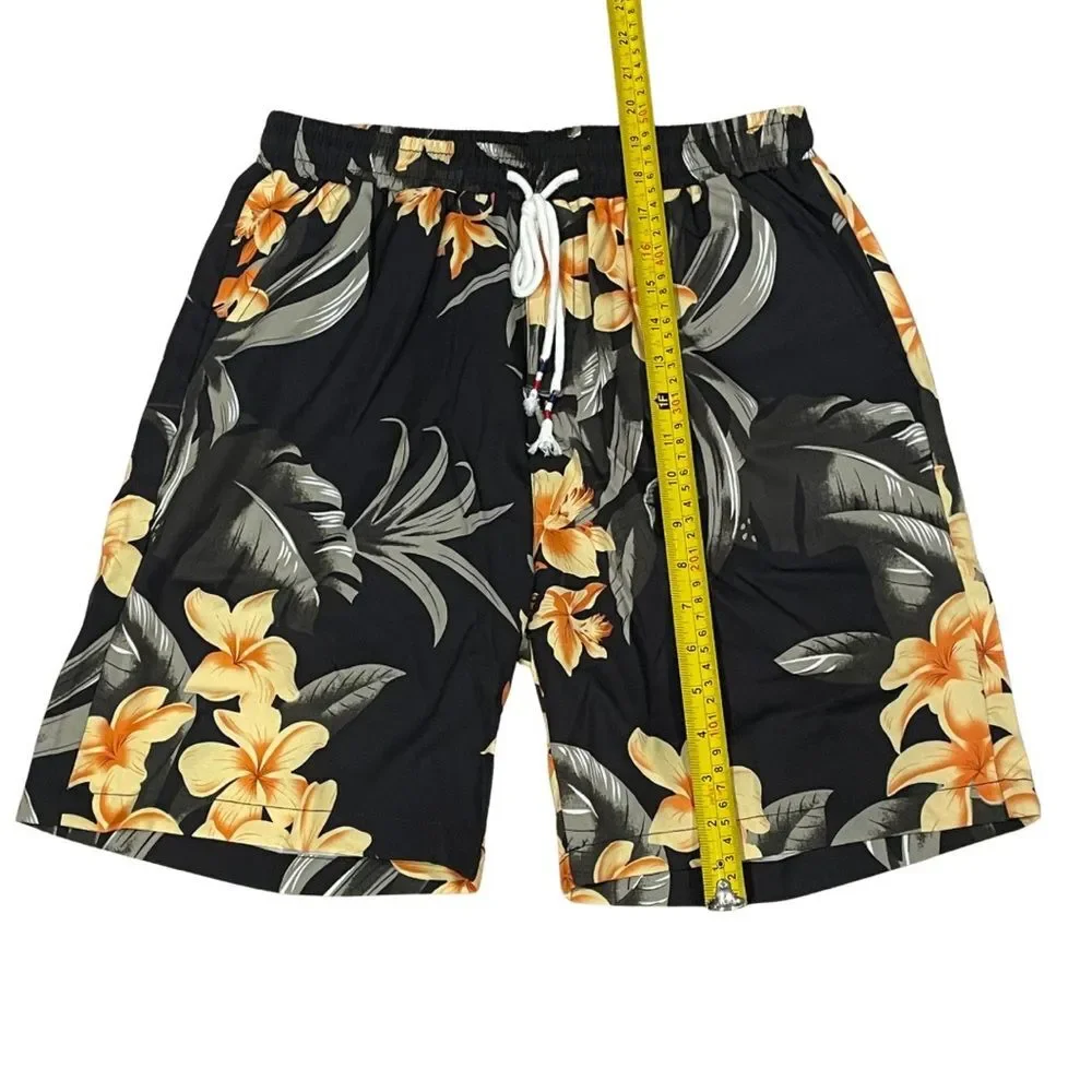 NWOT Tropical Floral Men's Swim Trunks and Shirt Set   Size Medium